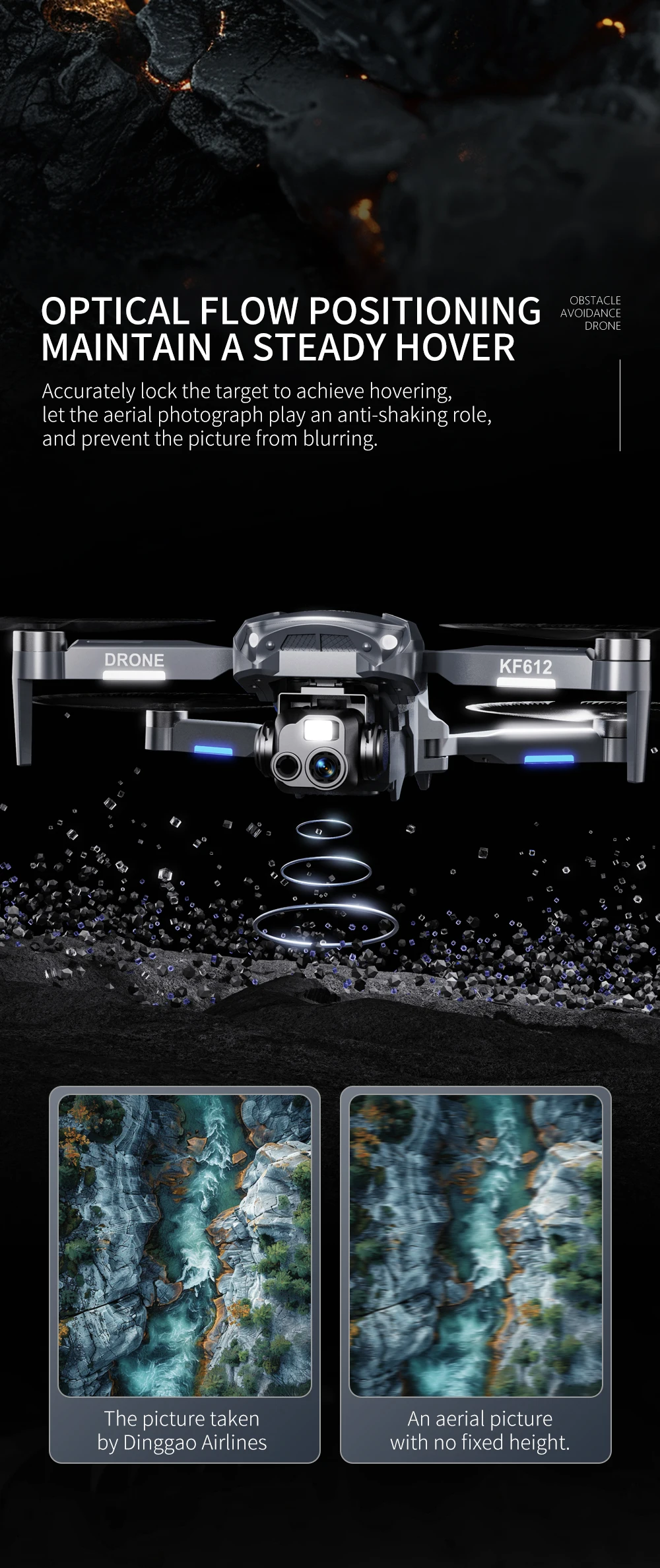Dron profesional KF612 con cámara 4K HD para evitar obstáculos flujo óptico FPV sin escobillas RC Quadcopter para niños adultos Dron profesional KF612 con cámara 4K HD para evitar obstáculos flujo óptico FPV sin escobillas RC Quadcopter para niños adultos