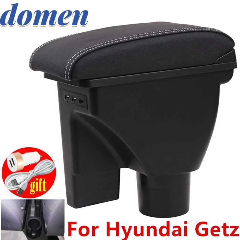 

Подлокотник для Hyundai Getz, двухслойный ремень, 3USB, универсальный автомобильный центральный подлокотник, контейнер для хранения