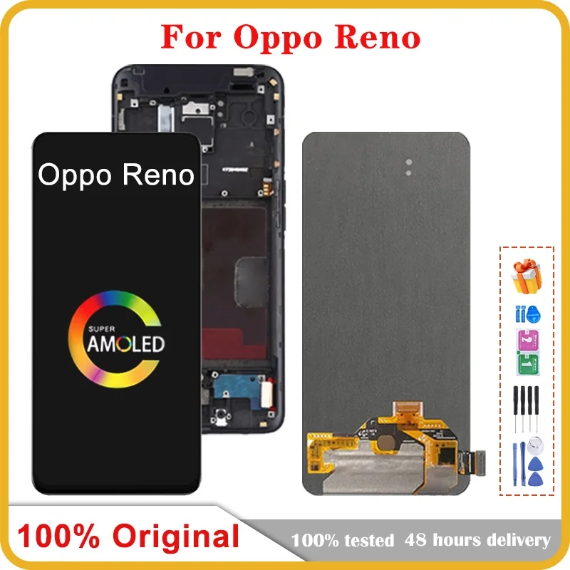 

6.4" Original AMOLED For Oppo Reno LCD Display Replacement For Reno PCAM00 PCAT00 CPH1917 LCD Touch Screen Digitizer Assembly