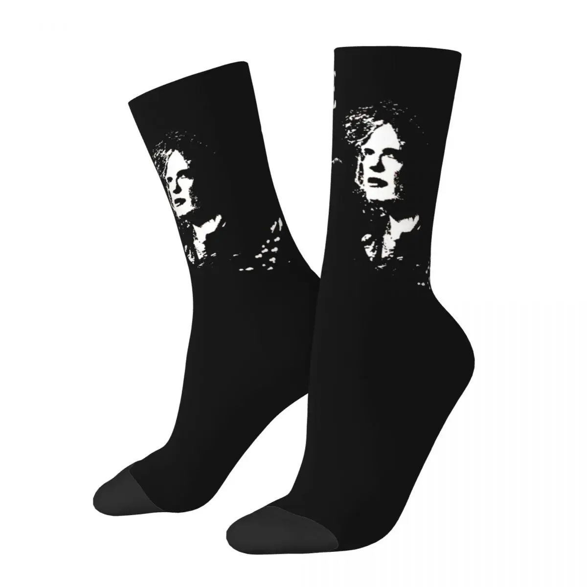 

Funny The Cure Rock Band Guitarist Robert Football Socks Polyester Middle Tube Socks for Women Men Non-slip