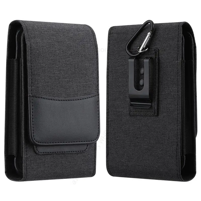 

For Huawei Nova 12 Ultra Nylon Cloth Leather Phone Flip Case Pouch For Nova 12 Pro 11i 10Z 9 SE 8 Pro 7i 5z Belt Clip Waist Bag