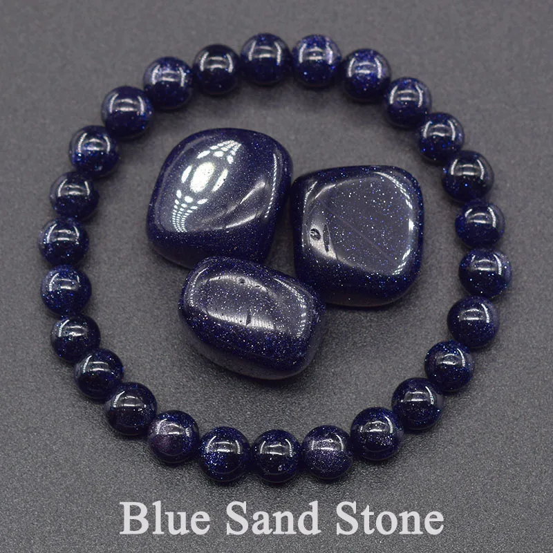 Natural Stone Bead Bracelets Blue Sand Stone