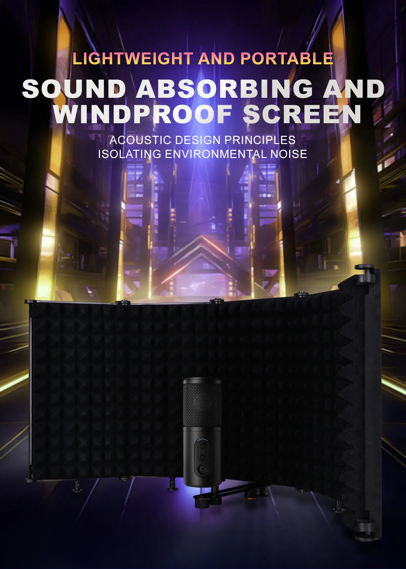 Microphone Isolation Shield Portable Tabletop Sound Absorbing Foam Reflection Filter Mic Soundproof Shield for Audio Microphone Isolation Shield Portable Tabletop Sound Absorbing Foam Reflection Filter Mic Soundproof Shield for Audio