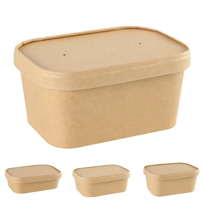 

Kraft Lunch Meal Food Boxes Bakery Boxes Set Microwave Safe Take out Lunch Boxes Heavy Duty Food Containers for Go Packaging