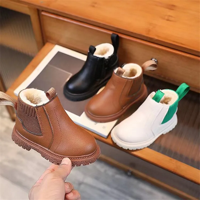 Autumn Winter Children Shoes Kids Solid Color Fashion Small Pu Leather Warm Boots Boys Girls Casual Soft Soled Boots
Autumn Winter Children Shoes Kids Solid Color Fashion Small Pu Leather Warm Boots Boys Girls Casual Soft Soled Boots
