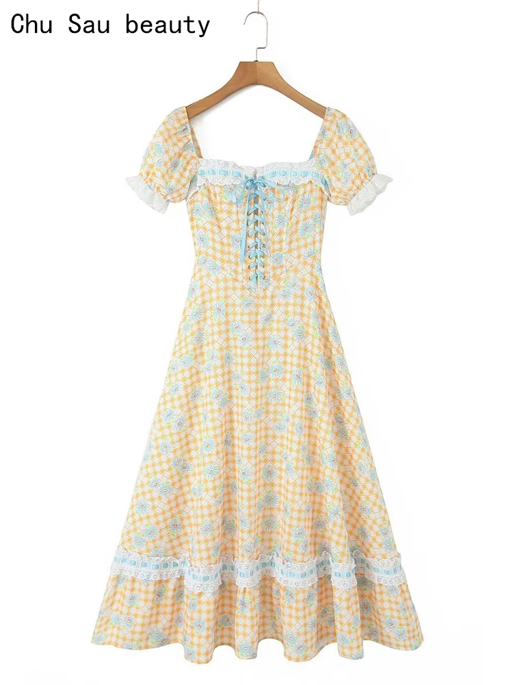 Chu Sau beauty 2023 Women Summer Fashion Sweet Floral Print Cute Square Collar Midi Dress Sexy Slim Chic Puff Sleeve Dresses
Chu Sau beauty 2023 Women Summer Fashion Sweet Floral Print Cute Square Collar Midi Dress Sexy Slim Chic Puff Sleeve Dresses