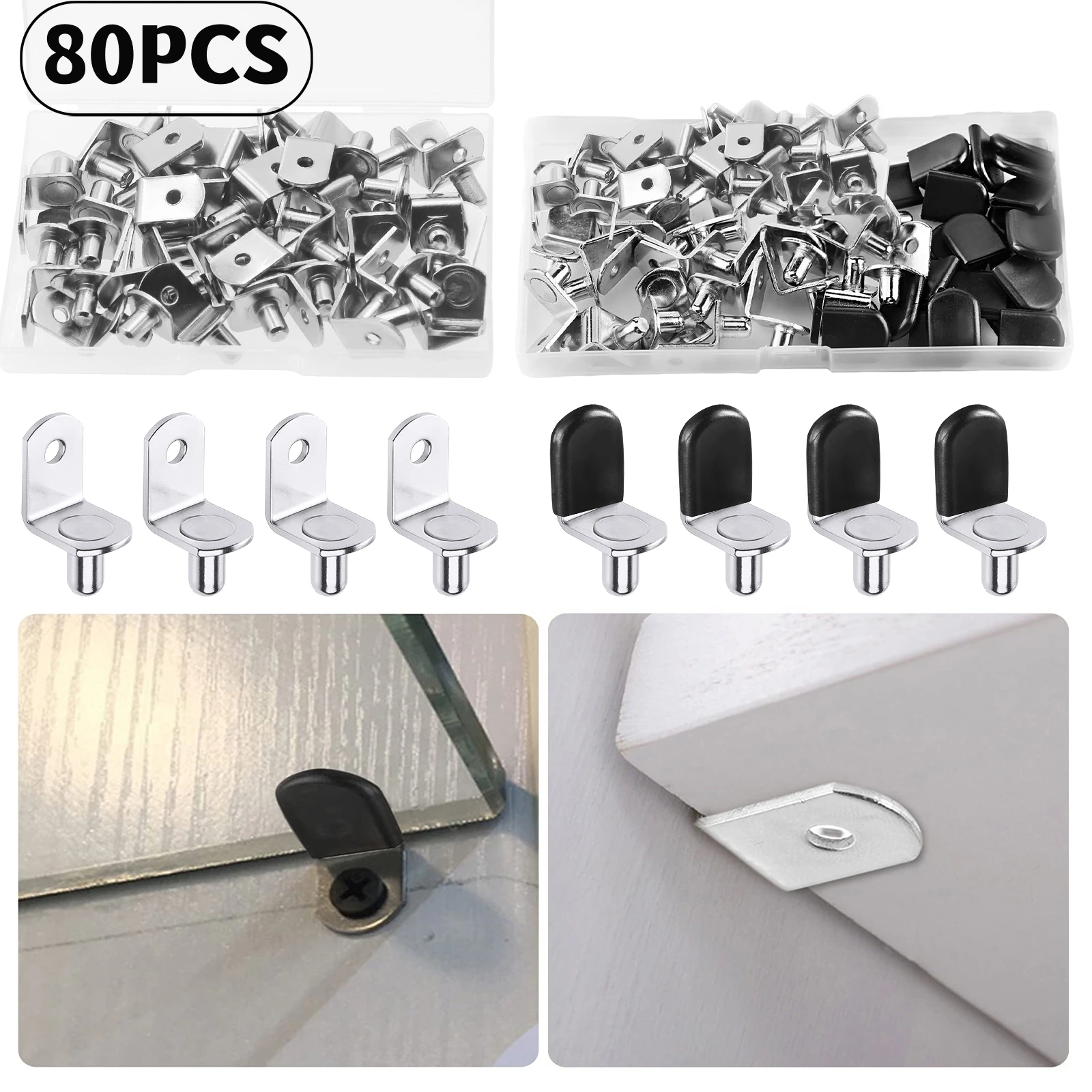 80PCS Shelf pins Glass Supports Furniture Cabinet Closet Bookcase Shelf Bracket-Style Pegs for Bookshelf Kitchen Shelf Pegs
80PCS Shelf pins Glass Supports Furniture Cabinet Closet Bookcase Shelf Bracket-Style Pegs for Bookshelf Kitchen Shelf Pegs