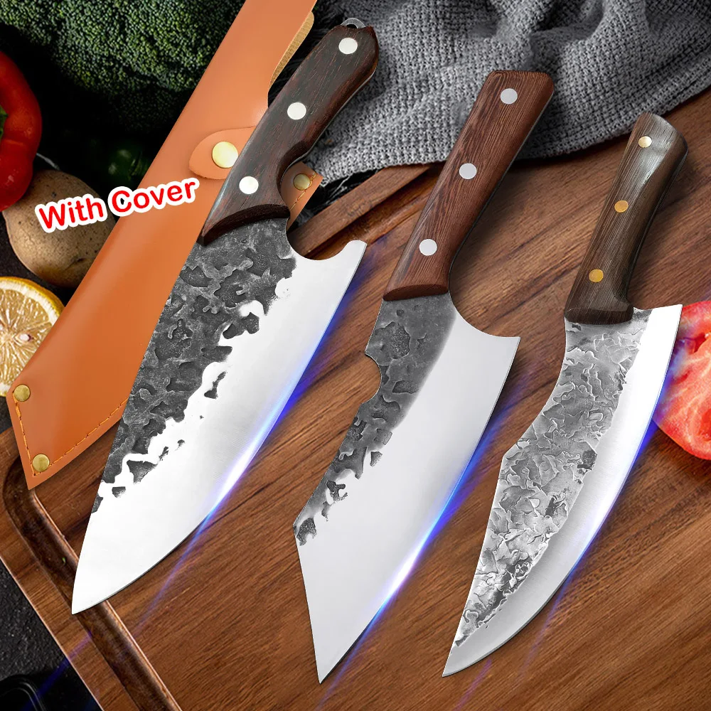 Forged Boning Knife Stainless Steel Meat Chopping Professional Butcher Handmade Chef Slicing Cutter |