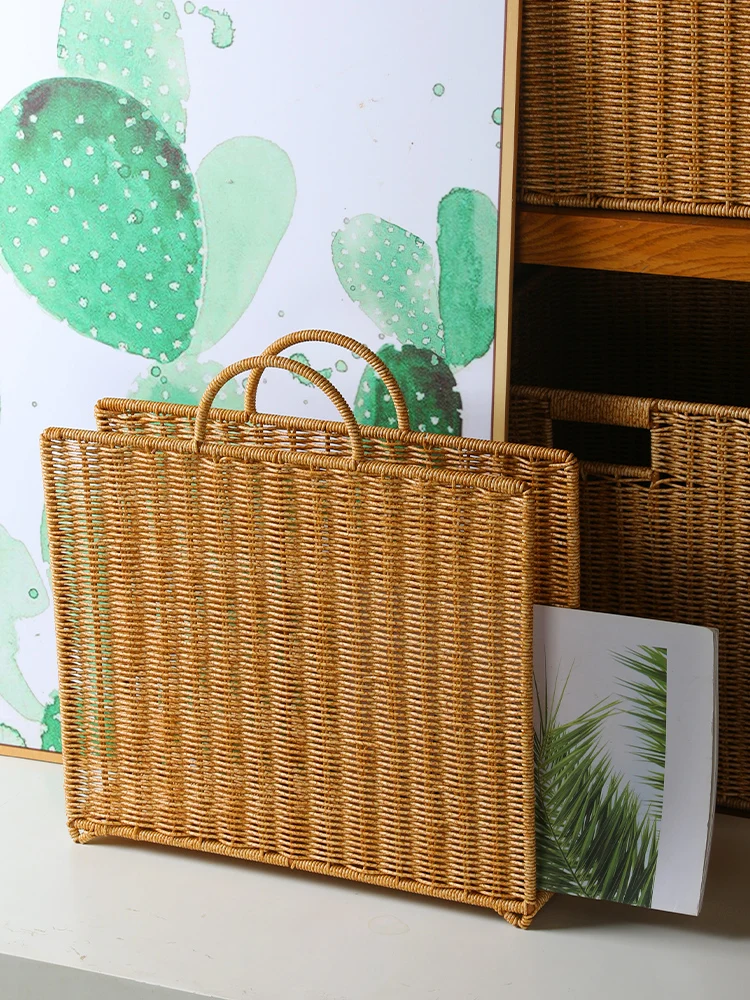 Living Room Study Magazine Storage Basket Creative Woven Rattan Books and Newspapers Storage Basket Portable Vehicle-Mounted
Living Room Study Magazine Storage Basket Creative Woven Rattan Books and Newspapers Storage Basket Portable Vehicle-Mounted