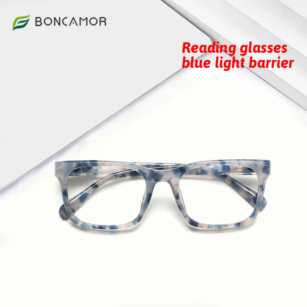 

Boncamor Computer Games Reader Reading Glasses Spring Hinge Men Women Blue Light Blocking Anti Fatihue Prescription Eyeglasses