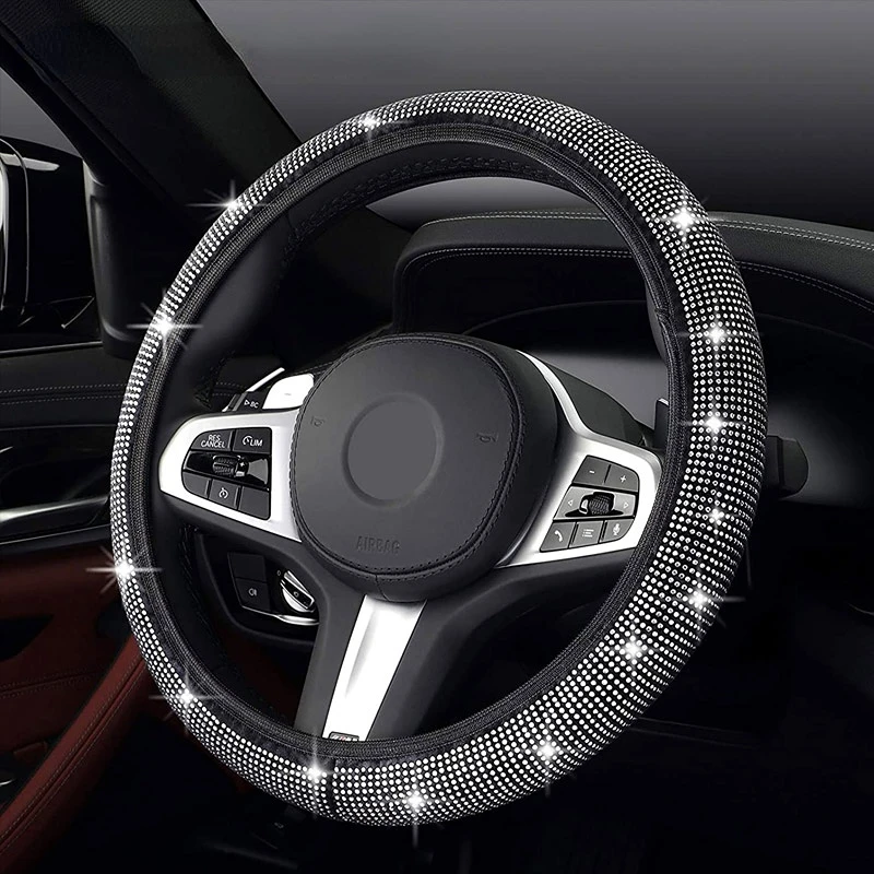 Diamond Car Steering Wheel Cover With Bling Bling Crystal Rhinestones Sparkling Universal Steer Wheel Protector For Women Girls
Diamond Car Steering Wheel Cover With Bling Bling Crystal Rhinestones Sparkling Universal Steer Wheel Protector For Women Girls