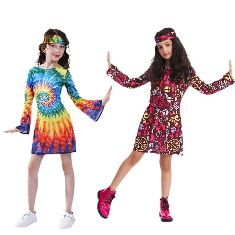 Halloween Children Vintage Glitzy Hippie Dress Cosplay Costume Holiday Party Fashion Sets Long Sleeve Stage Performance Clothes
Halloween Children Vintage Glitzy Hippie Dress Cosplay Costume Holiday Party Fashion Sets Long Sleeve Stage Performance Clothes