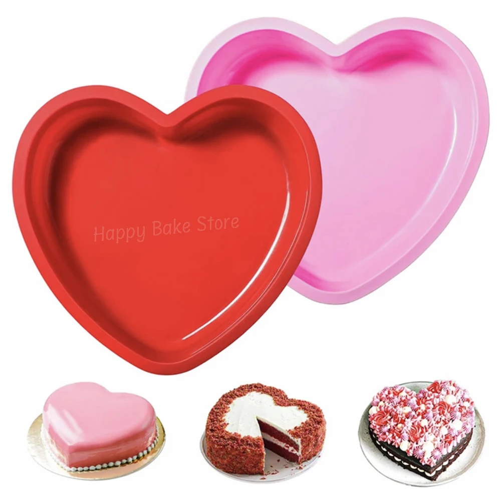 

Силиконовая форма для торта в форме сердца, 6 дюймов, антипригарное сердце для торта, День Святого Валентина, выпечка в виде сердца, кухонные принадлежности, инструменты