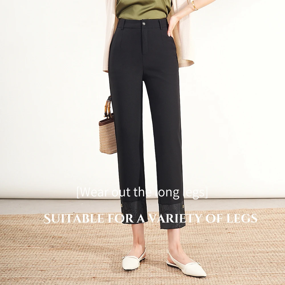 

2024 new women's pants casual pantalones de mujer cintura alta broeken roupas femininas trousers nine-point pants free shipping