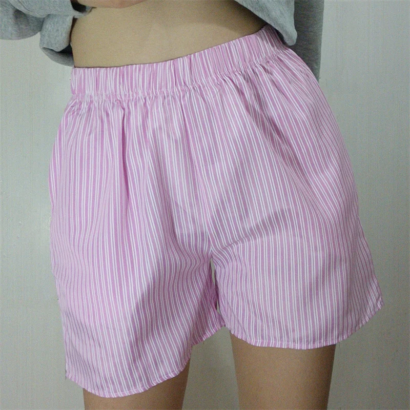 

Women Pajama Shorts Vertical Stripe Print Soft Comfy Elastic Lounge Pants Stretch Sleep Pj Bottoms Sleepwear Homewear