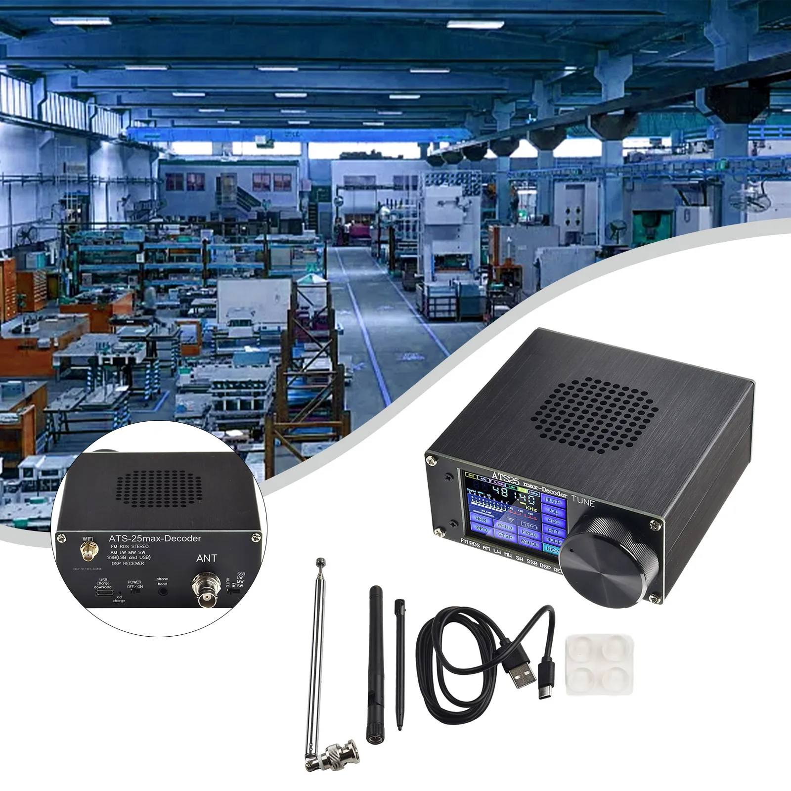 ATS-25max-Decoder Si4732A10 Full-Ba N D Receiver Support CW RTTY FT8 FT4 SW MW Portability Support 3.5mm Audio Ja FM Antenna
ATS-25max-Decoder Si4732A10 Full-Ba N D Receiver Support CW RTTY FT8 FT4 SW MW Portability Support 3.5mm Audio Ja FM Antenna