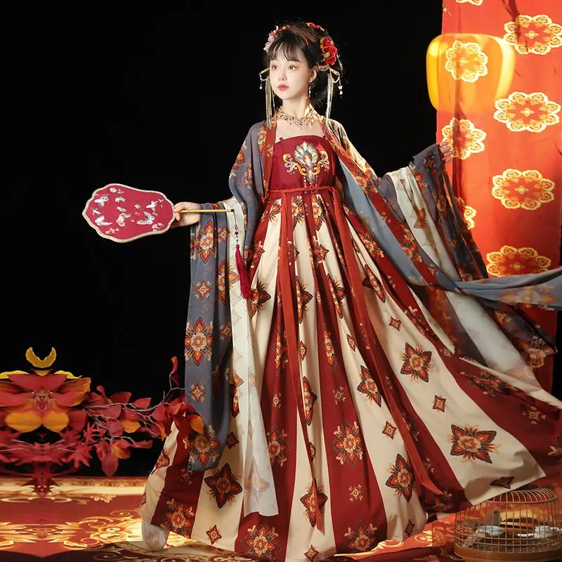 Великолепная новая Красная Женская Ретро-юбка Hanfu в стиле Тан, цельная нагрудная юбка, рубашка с большими рукавами, тонкая юбка в китайском стиле
Великолепная новая Красная Женская Ретро-юбка Hanfu в стиле Тан, цельная нагрудная юбка, рубашка с большими рукавами, тонкая юбка в китайском стиле