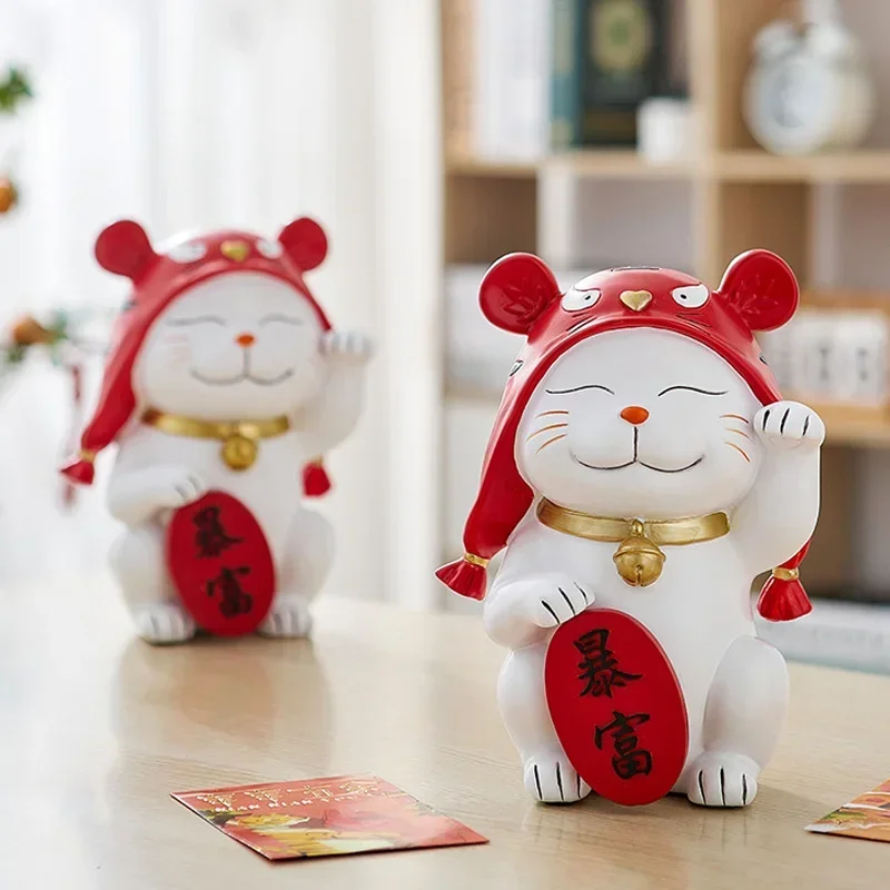 Resin Lucky Cat Figurines for Interior Home Office Living Room Bedroom Desktop Decoration Feng Shui Wealth Ornaments
Resin Lucky Cat Figurines for Interior Home Office Living Room Bedroom Desktop Decoration Feng Shui Wealth Ornaments