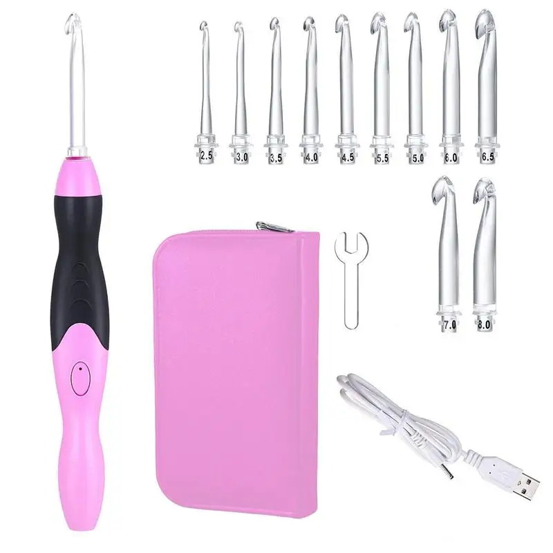 Knit Crochet Hooks Rubber Crochet Kit 2mm To 10mm With 2 Brightness Modes 11 In 1 Crochet Needle Kit USB Fast Charging For
Knit Crochet Hooks Rubber Crochet Kit 2mm To 10mm With 2 Brightness Modes 11 In 1 Crochet Needle Kit USB Fast Charging For