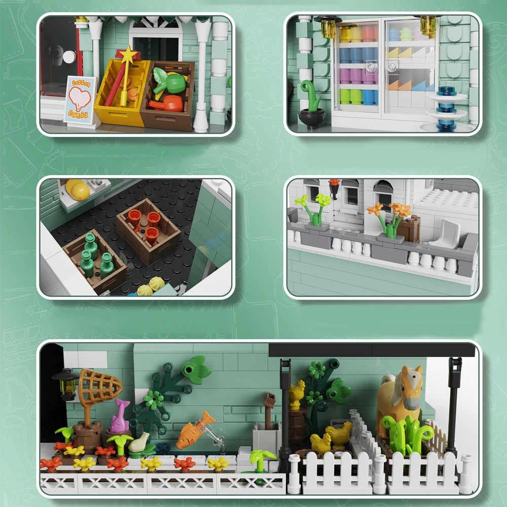 JQ10003 Creative Expert Street Views Grocery Store Street 2225pcs Mini Bricks Modular Model Building Blocks Gifts Decoration JQ10003 Creative Expert Street Views Grocery Store Street 2225pcs Mini Bricks Modular Model Building Blocks Gifts Decoration