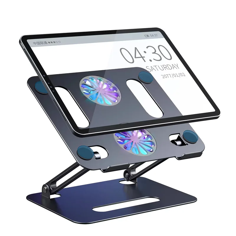 

For Ipad Tablet Macbook Notebook Laptop Office Foldable Ergonomic Desktop Aluminium Adjustable Stand Holder Bracket Cooling Fan