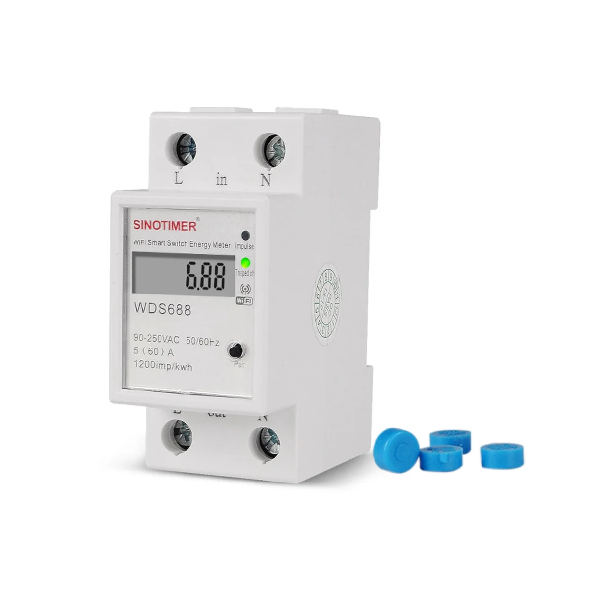 SINOTIMER WDS688 Smart WiFi Single-Phase Energy Meter Multifunction Rail Energy Meter 5-60A 230V
SINOTIMER WDS688 Smart WiFi Single-Phase Energy Meter Multifunction Rail Energy Meter 5-60A 230V