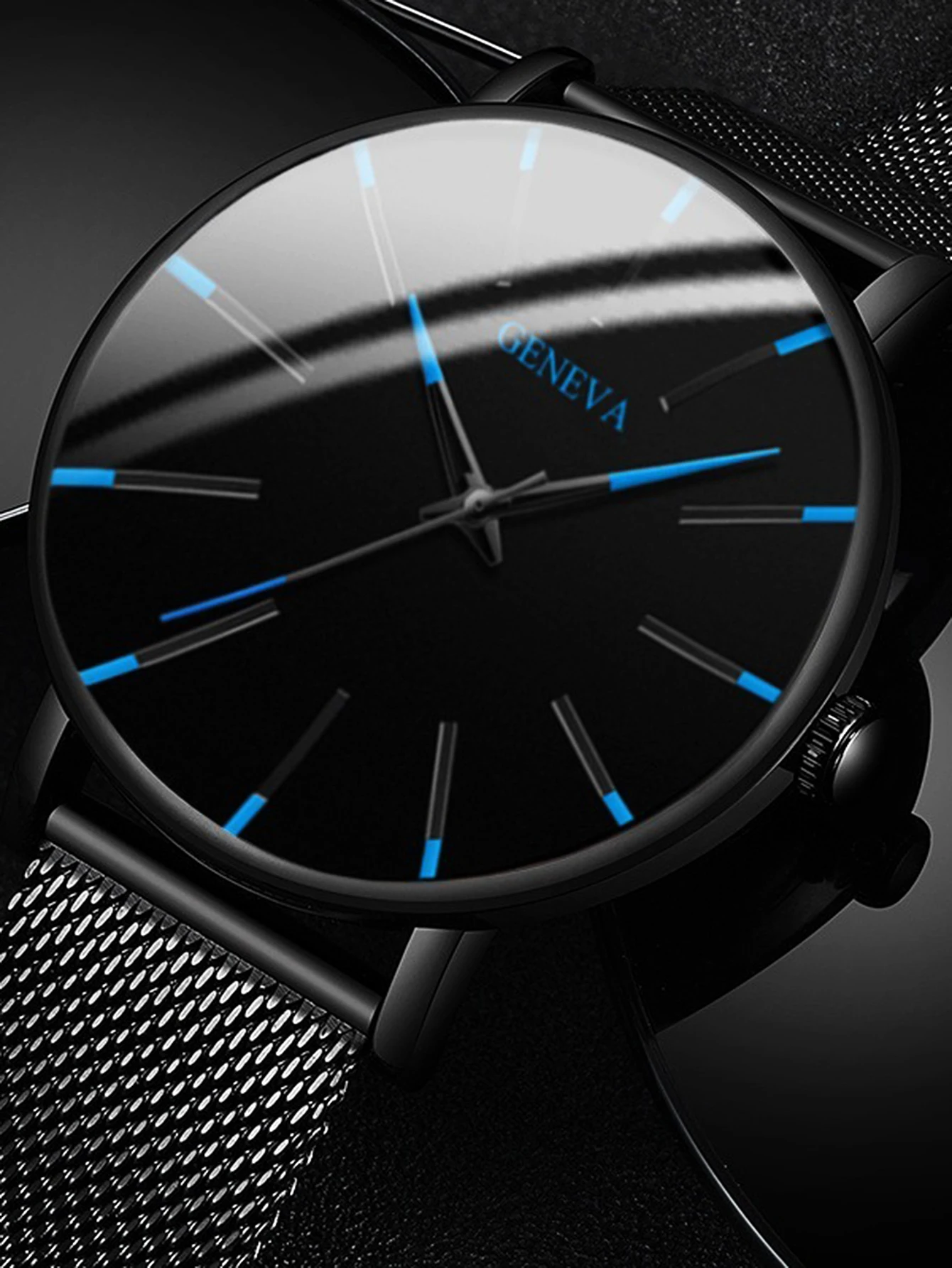 Fashion casual alloy mesh with classic Red needle Blue needle graduated quartz form table selection gift everyday wear Fashion casual alloy mesh with classic Red needle Blue needle graduated quartz form table selection gift everyday wear