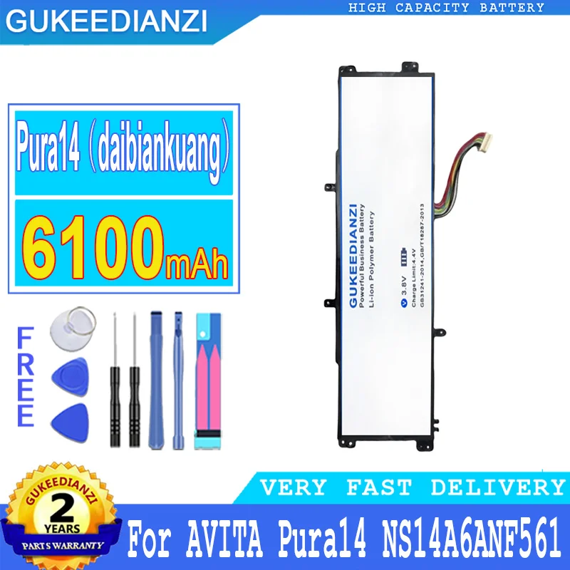 6100mAh GUKEEDIANZI Battery For AVITA Pura14 pura 14 NS14A6ANF561 CN6613-2S3P Big Power Bateria
6100mAh GUKEEDIANZI Battery For AVITA Pura14 pura 14 NS14A6ANF561 CN6613-2S3P Big Power Bateria