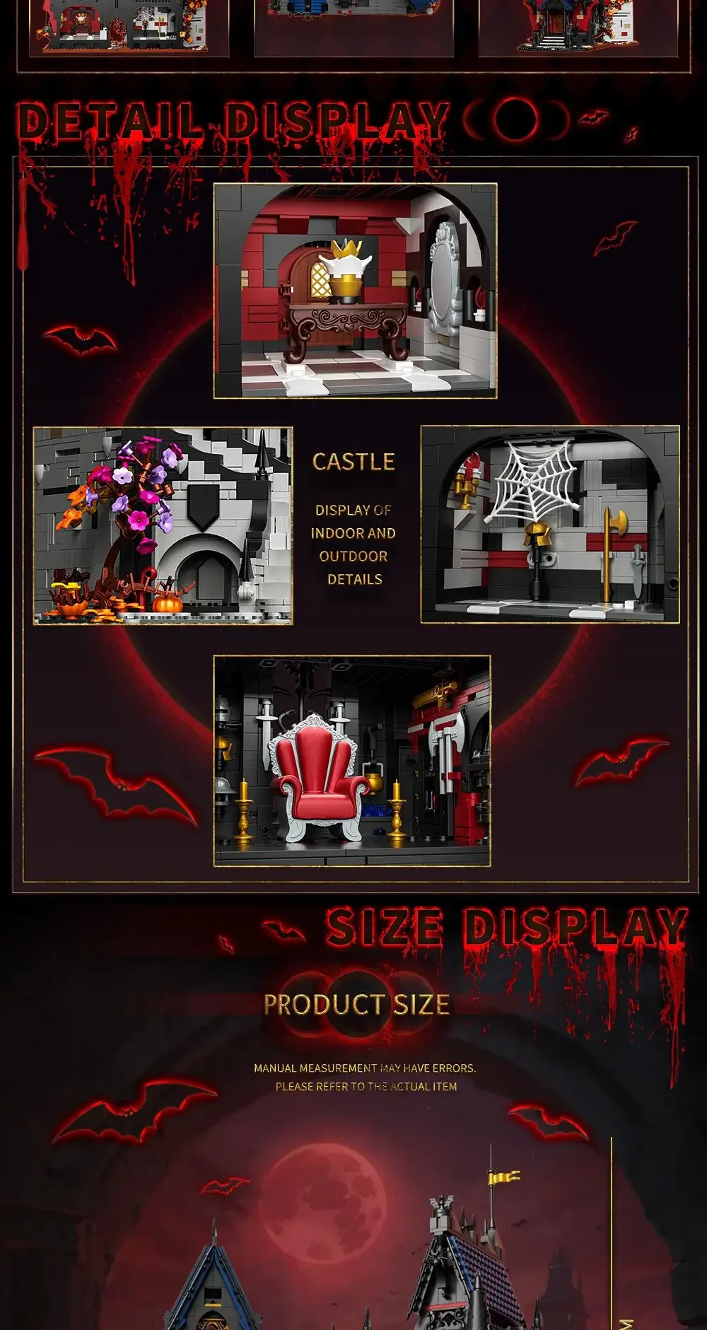 3540PCS Vampire Castle Building Blcoks Gothic Horror Castle Model Bricks Desktop Ornaments Kids Educational DIY Toy Holiday Gift 3540PCS Vampire Castle Building Blcoks Gothic Horror Castle Model Bricks Desktop Ornaments Kids Educational DIY Toy Holiday Gift
