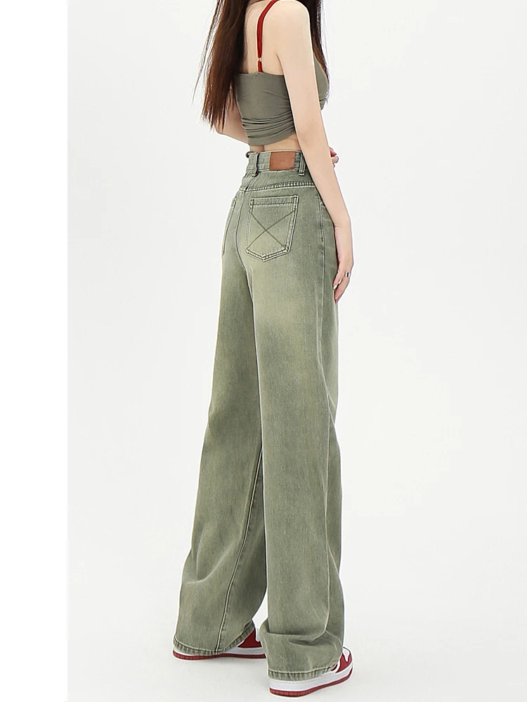 Women Green Vintage Jeans Harajuku 90s Aesthetic 2000s High Waist Denim Pants Y2k Baggy Wide Leg Cowboy Trousers Pippie Clothes
Women Green Vintage Jeans Harajuku 90s Aesthetic 2000s High Waist Denim Pants Y2k Baggy Wide Leg Cowboy Trousers Pippie Clothes