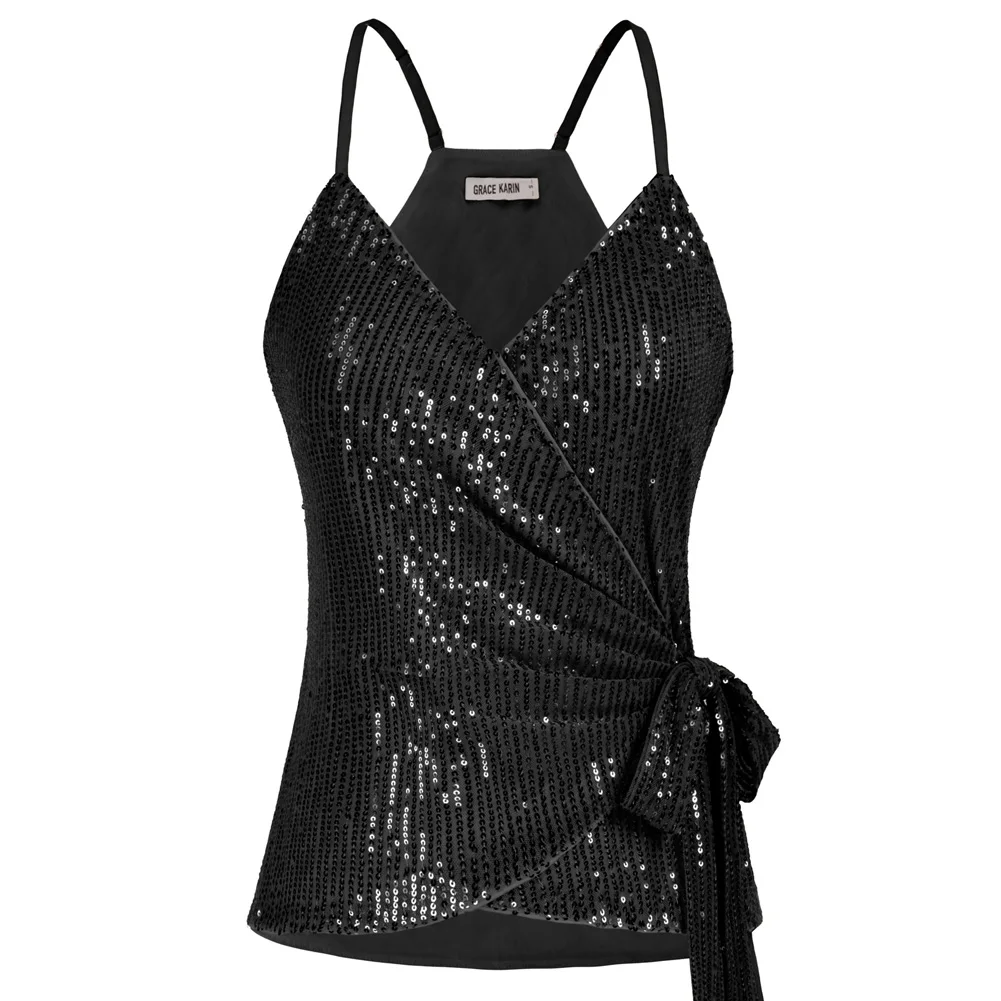 GK Women Sparkling Sequined Camisole Party Shiny Tops Spaghetti Straps V-Neck Sleeveless Tanks Fully Lined Blouse Female
GK Women Sparkling Sequined Camisole Party Shiny Tops Spaghetti Straps V-Neck Sleeveless Tanks Fully Lined Blouse Female