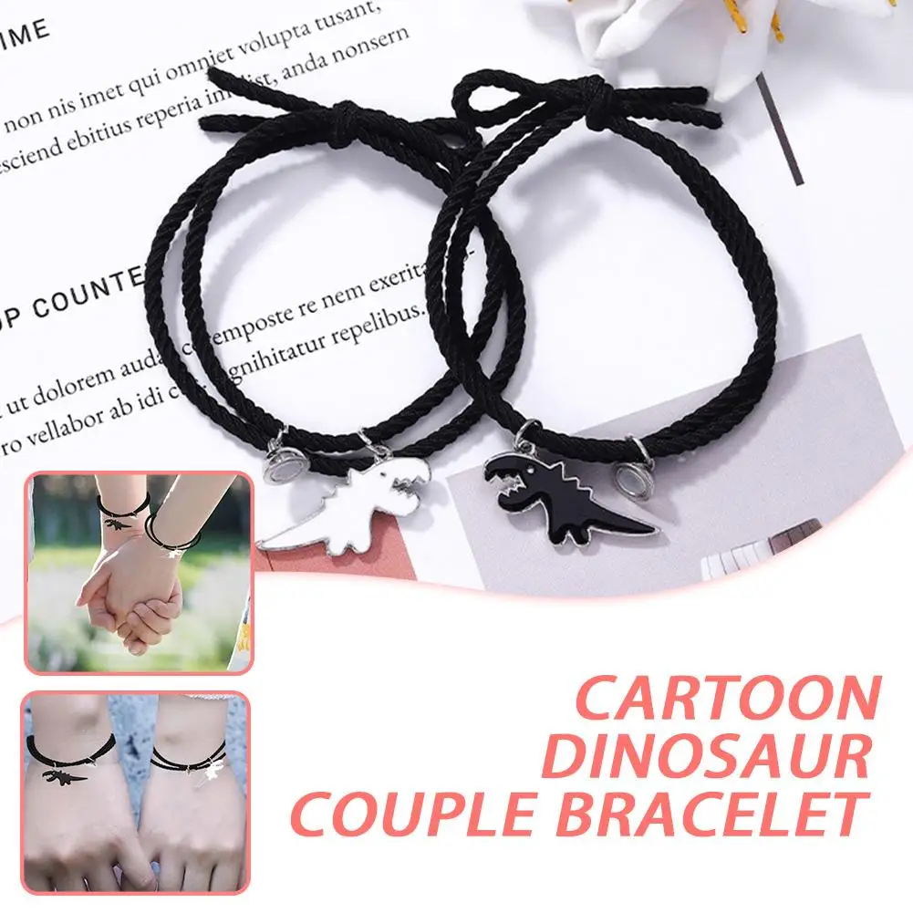 Cartoon Couple Bracelets with Cute Dinosaur Pendant Mutually Attractive Friendship Rope Gifts for Women's Gift T2O6
Cartoon Couple Bracelets with Cute Dinosaur Pendant Mutually Attractive Friendship Rope Gifts for Women's Gift T2O6