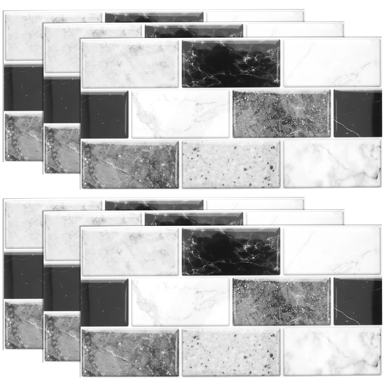 

6 Sheets Home Decor Sticker Wall Decoration Backsplash for Bathroom Peel and Tile Borders The Kitchen Stickers Tiles