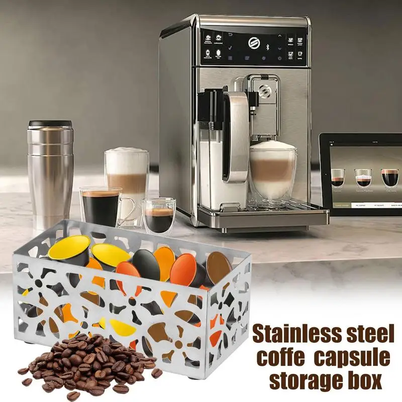 Coffee Pod Storage Basket Stainless Steel Coffee Capsule Container Coffee Cup Basket Vintage Coffee Pod Organizer Holder Stand
Coffee Pod Storage Basket Stainless Steel Coffee Capsule Container Coffee Cup Basket Vintage Coffee Pod Organizer Holder Stand