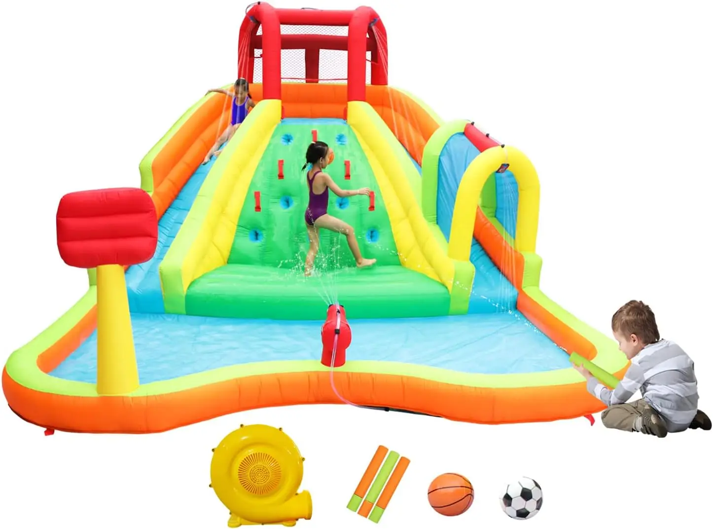 Water Slide Adventure Park Game Center with Arched Gun Spray, Air Blower
Water Slide Adventure Park Game Center with Arched Gun Spray, Air Blower