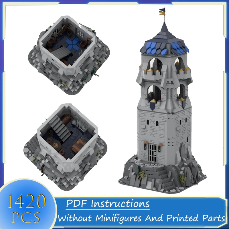 

Street View Medieval Castle Watch Tower Builing Blocks Modular Model DIY Bricks Creative Assembly Toys Present Birthday Gift