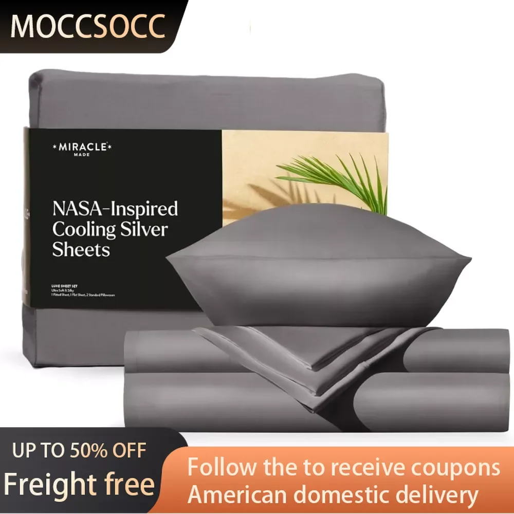 Luxe Cooling Bed Sheets –Stone Fitted Sheet Sets Queen– 4 Piece Linen Silver Infused Bedspreads for King Size Bed Cover Arranged
Luxe Cooling Bed Sheets –Stone Fitted Sheet Sets Queen– 4 Piece Linen Silver Infused Bedspreads for King Size Bed Cover Arranged