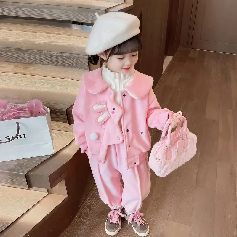 Girls Winter Clothing Sets Children Cartoon Rabbit Coats Pants Plush Kids Clothes Outfits Infant Tracksuits Baby Sportswear
Girls Winter Clothing Sets Children Cartoon Rabbit Coats Pants Plush Kids Clothes Outfits Infant Tracksuits Baby Sportswear