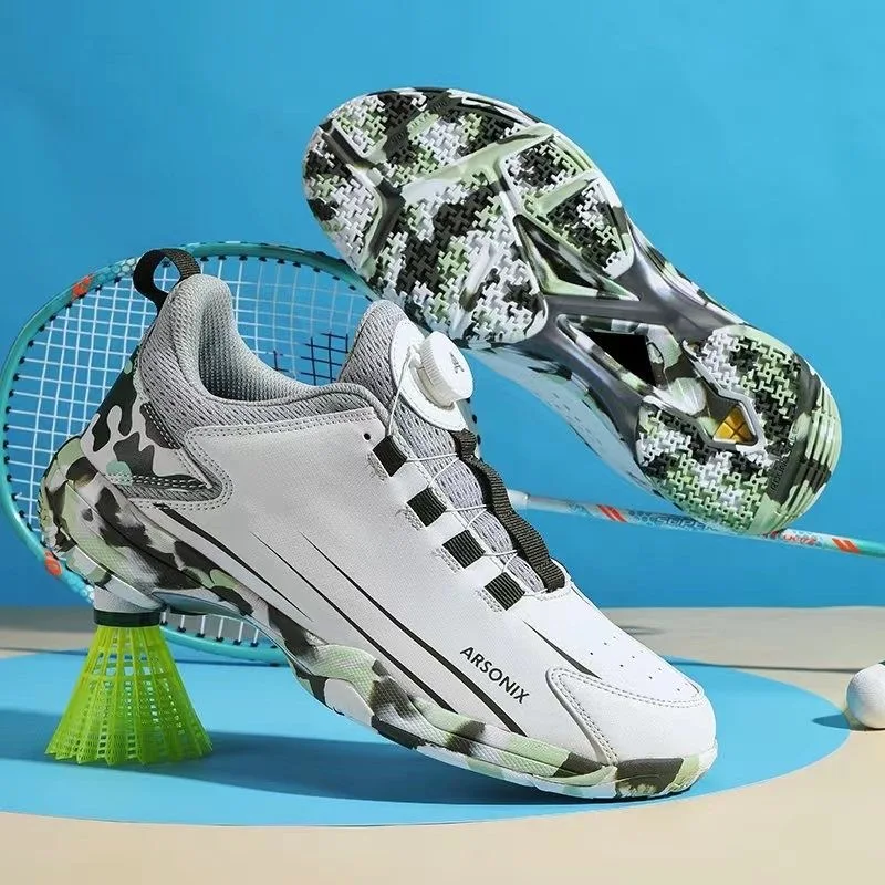 

2024 New Badminton Shoe For Man Quick Lacing Indoor Court Shoes Mens Wearable Table Tennis Shoes Men Non-Slip Sports Shoe