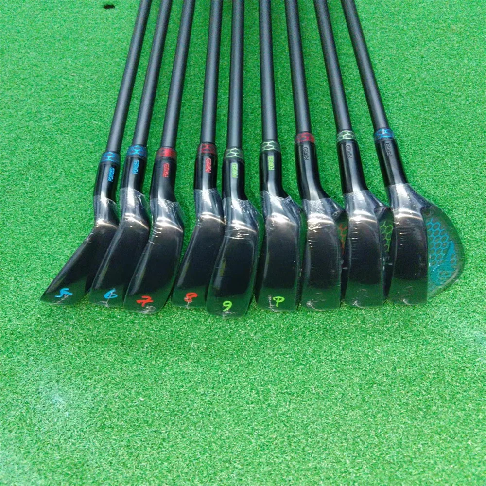 

2023 new Ro-dd-io PC Golf club black Little Bee Golf Clubs PC FORGED Soft black Iron Forged Iron Set (5 6 7 8 9 P Q R S) 9pcs