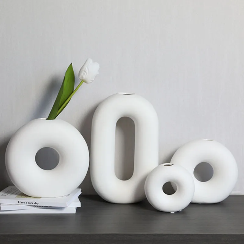 Sweet Circle Ceramic vases Nordic home decorative vases shelf art gift for Girl friend mother