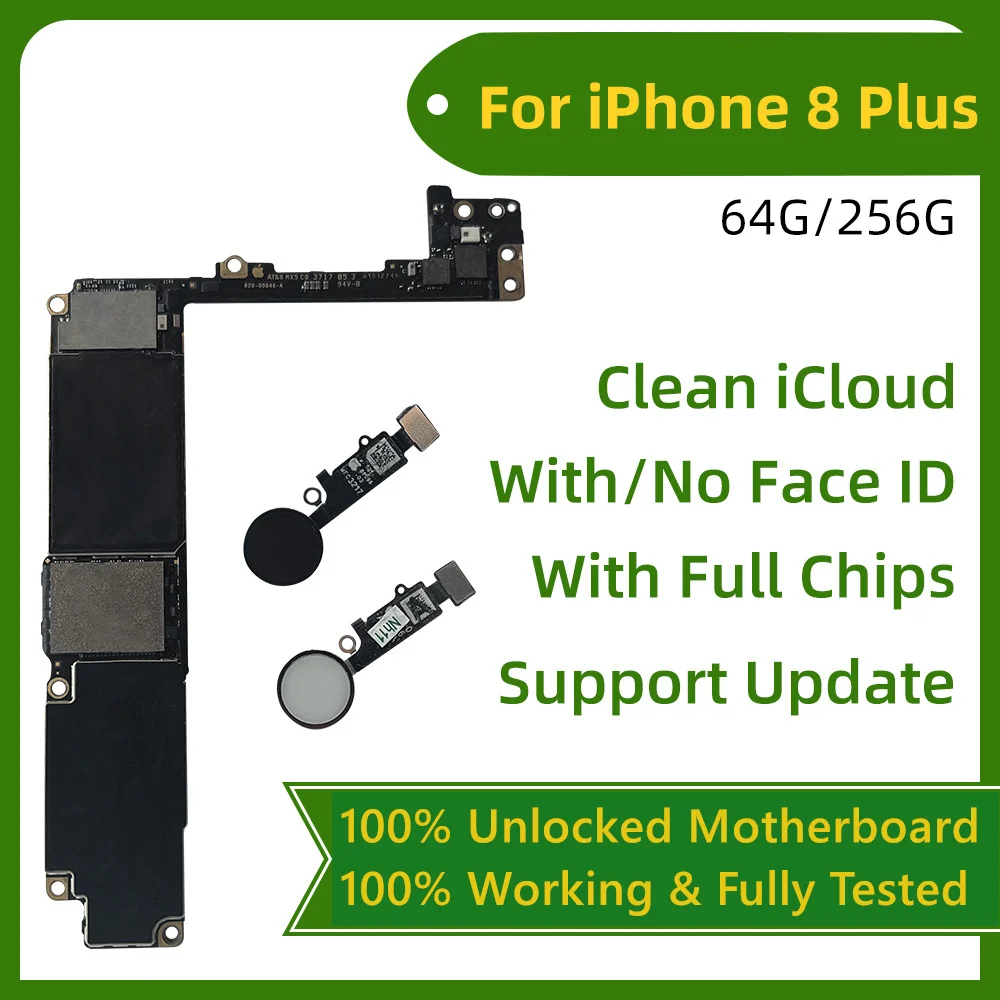Original clean iCloud For iphone 8 plus motherboard For iPhone8 Plus placa mae With/NO Touch ID Logic Board Mainboard unlock
Original clean iCloud For iphone 8 plus motherboard For iPhone8 Plus placa mae With/NO Touch ID Logic Board Mainboard unlock