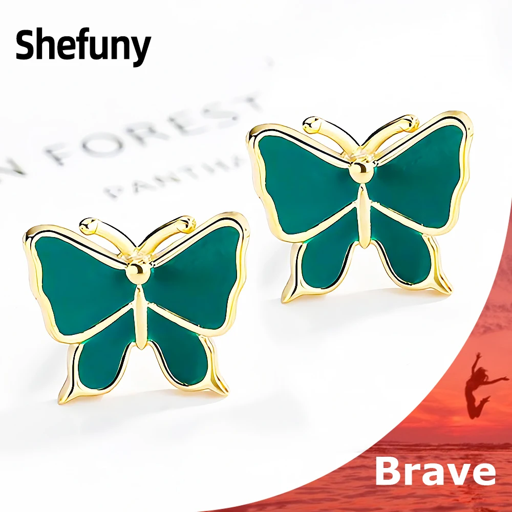 925 Sterling Silver Butterfly Stud Earring Green Enamel Animal 14K Gold Color Plated Earrings For Women Fine Jewelry Party Gift
925 Sterling Silver Butterfly Stud Earring Green Enamel Animal 14K Gold Color Plated Earrings For Women Fine Jewelry Party Gift