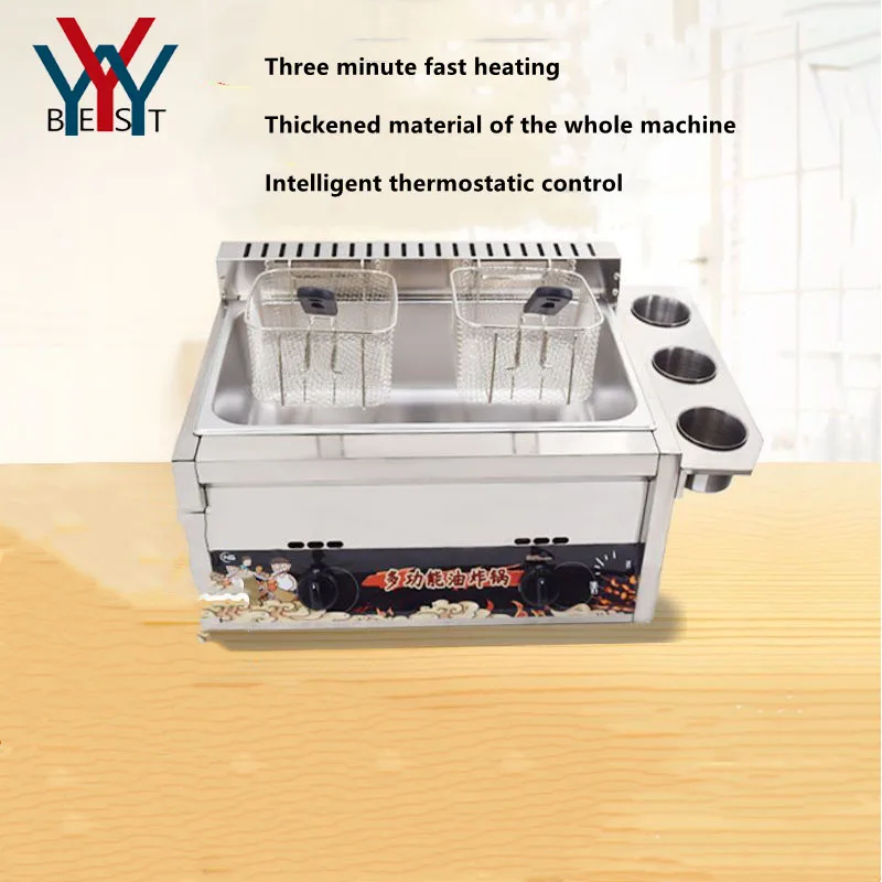 

Commercial gas double burner oil fryer, frying stove, frying string fryer, frying stick, potato tower crane, frying chicken stov