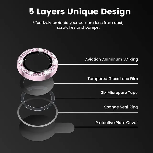Glitter Camera Lens Protector Cover For iPhone 17 16 Pro Max Air 16 17 Pro 15 14 Pro Max Tempered Glass Protection Lens Film Glitter Camera Lens Protector Cover For iPhone 17 16 Pro Max Air 16 17 Pro 15 14 Pro Max Tempered Glass Protection Lens Film