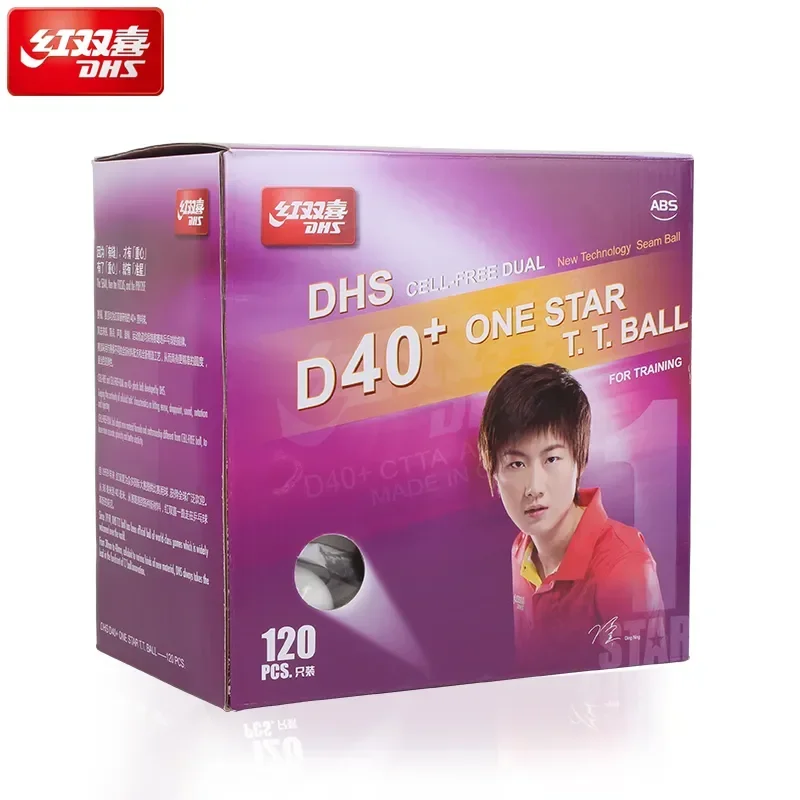 

120 PCS DHS 1-Star D40+ Table Tennis Balls New Material 1-Star Seamed Plastic Poly Ping Pong Balls