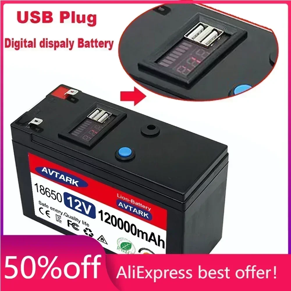 2023 Upgraded 12V 120000mAh Portable Rechargeable Battery Built-in 5V 2.1A USB Power Display Charging Port with +12.6V Charger
2023 Upgraded 12V 120000mAh Portable Rechargeable Battery Built-in 5V 2.1A USB Power Display Charging Port with +12.6V Charger