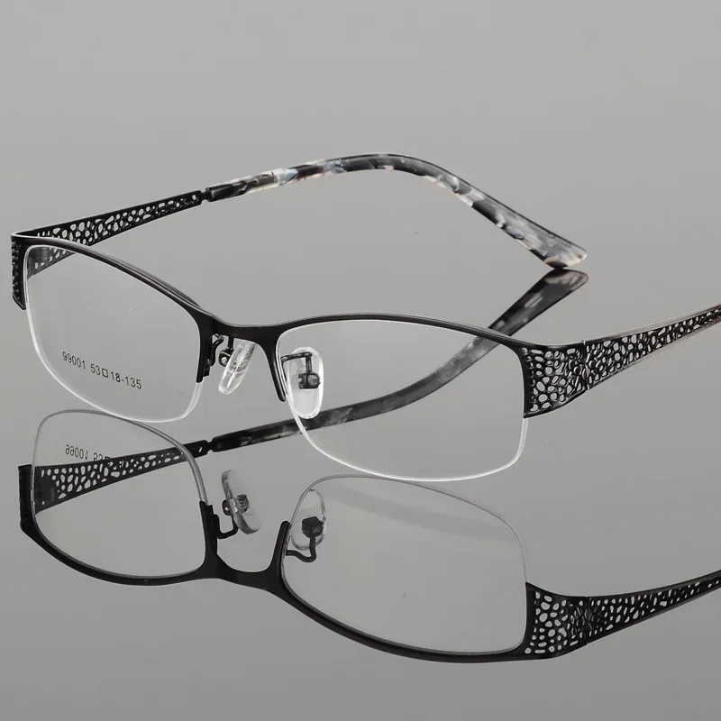 

53-18-135 Optical Prescription Glasses Myopia Metal Ultralight Lady Elegant Glasses Customized -75 -100 -125-150 +175 +200 +225