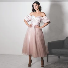 Elegant Pink Tulle With Satin Evening Dress For Woman Short Sleeves Graduation Party Gown Sweetheart Tea Length Vestido Noche
Elegant Pink Tulle With Satin Evening Dress For Woman Short Sleeves Graduation Party Gown Sweetheart Tea Length Vestido Noche