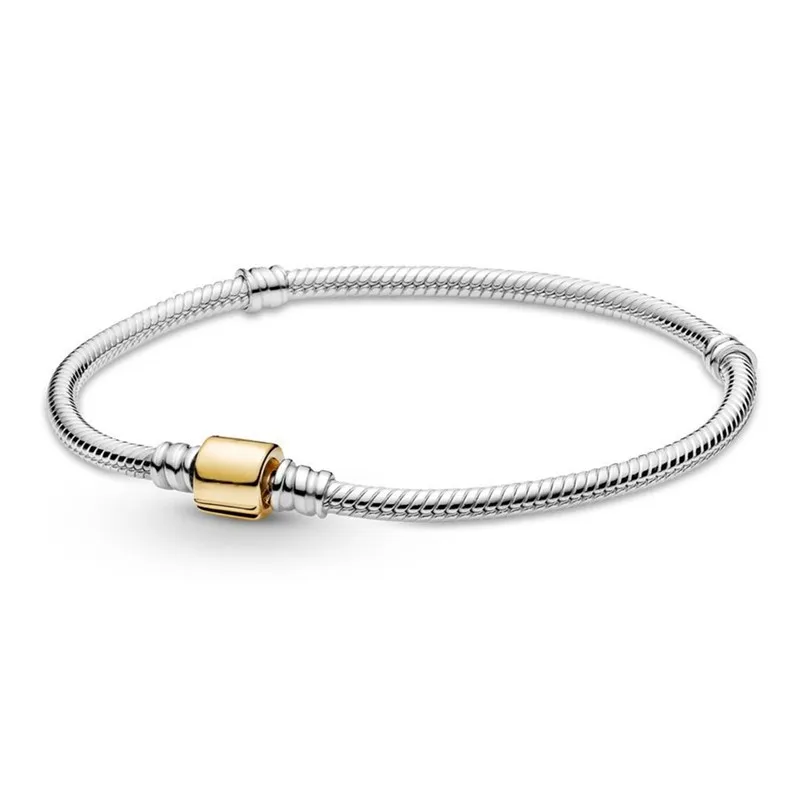 Original Moments Gold Two-tone Barrel Clasp Snake Chain Bracelet Bangle Fit Women 925 Sterling Silver Bead Charm Fashion Jewelry
Original Moments Gold Two-tone Barrel Clasp Snake Chain Bracelet Bangle Fit Women 925 Sterling Silver Bead Charm Fashion Jewelry